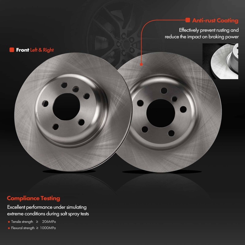 6x Front Disc Brake Rotor & Ceramic Brake Pad for BMW F10 528i xDrive 2012-2016 gallery