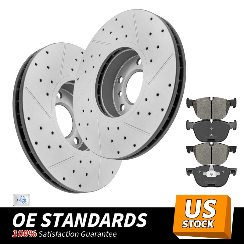 332mm Front Drilled Rotors Ceramic Brake Pads for 2007 – 2018 BMW X5