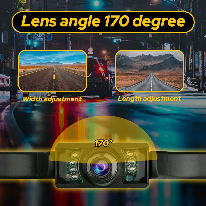 1xSet 170° Car Rear View Backup Camera W/ 7LED Reverse Parking IP68 Night Vision gallery