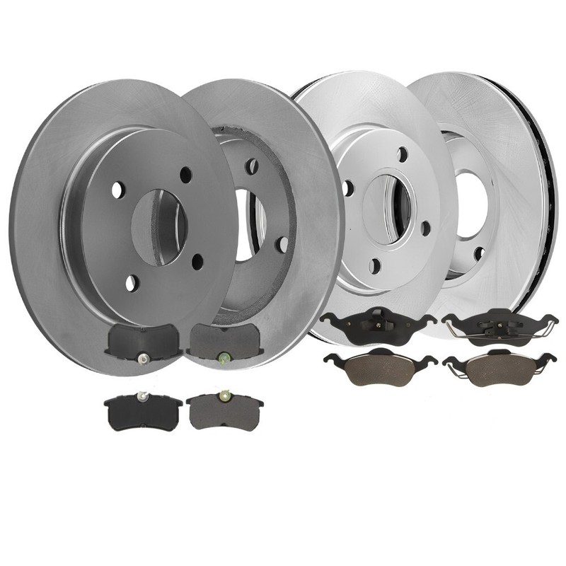 Front Vented & Rear Solid Disc Brake Rotors With Pads For Ford Focus 04-00 gallery