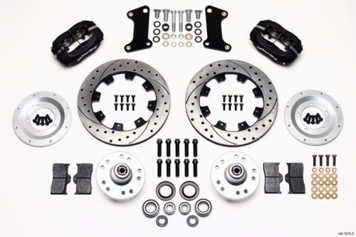WILWOOD DISC BRAKE KIT,1964-74 GM,12.19" DRILLED ROTORS,4 PISTON BLACK CALIPERS gallery