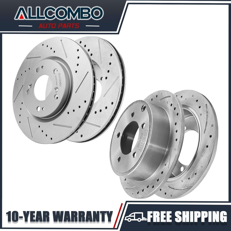 11.57″ Front and 10.31″ Rear Drilled Brake Rotors Kit for 2011 – 14 Chrysler 200
