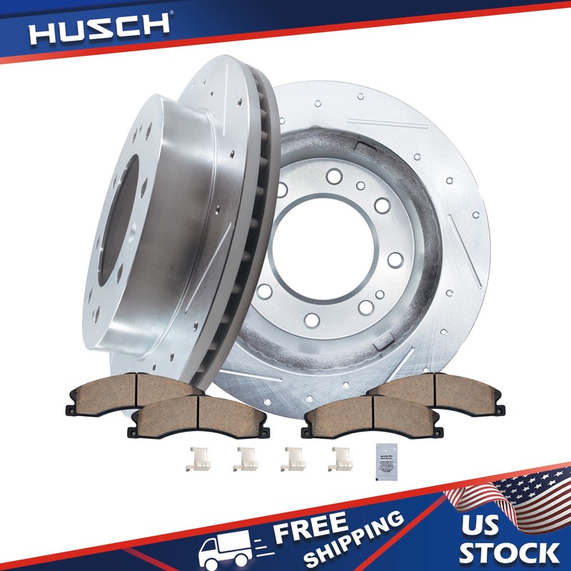 Front Rear Brake Pads and Rotors Kit Ceramic Replacement GMC Sierra 2500 3500