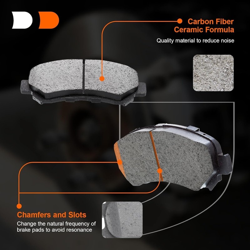 D785 D834 Front Rear Ceramic Brake Pads Sets Fit For Cadillac Escalade ESV/EXT,F gallery