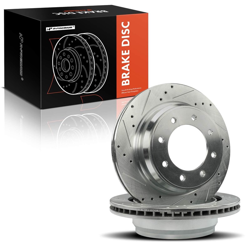 2x New Rear Side Drilled Brake Rotor for Nissan NV1500 12-21 NV2500 NV3500 12-21 gallery