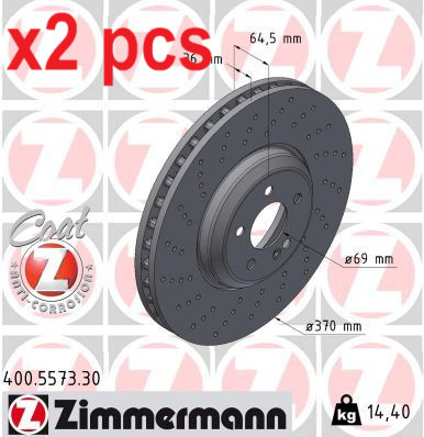 X2 PCS L&R SIDES FRONT BRAKE DISC 400.5573.30