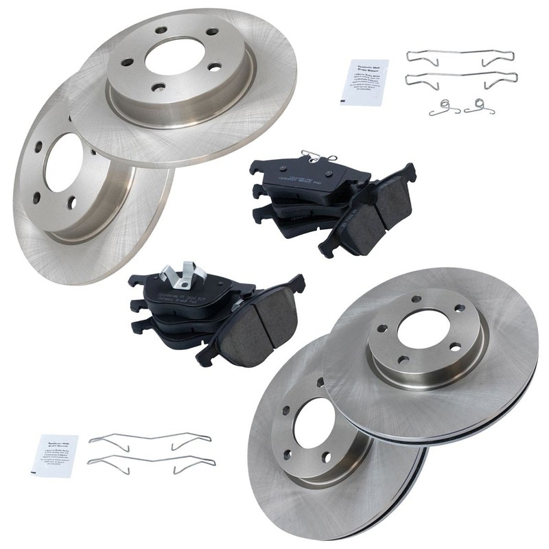 TRQ Front & Rear Ceramic Disc Brake Pads & Rotor Kit for Mazda 3 New gallery