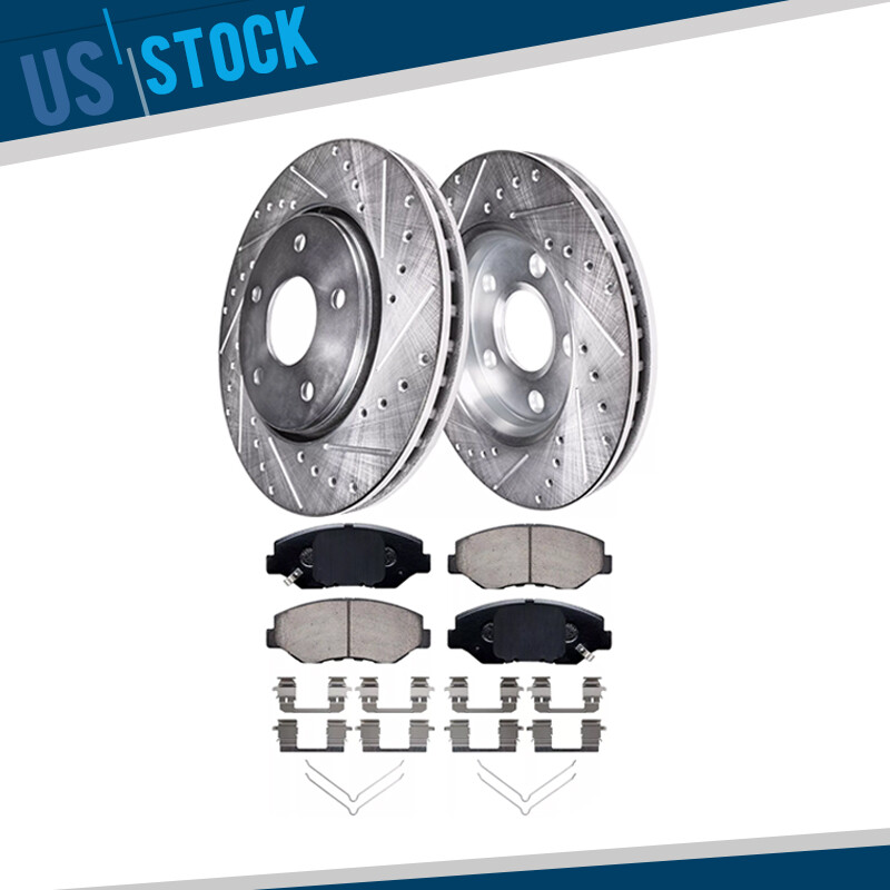 282mm Front Drilled Rotors Ceramic Brake Pads for Honda Accord Civic Element ILX