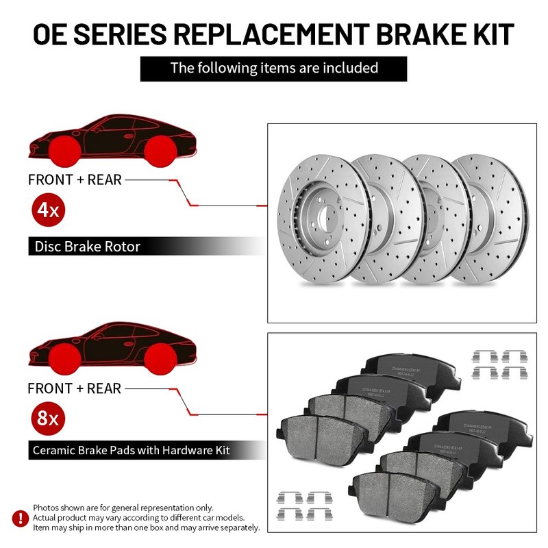 Front Rear Brake Rotors Pads For 2004-2009 Lexus RX330/RX400H/RX350 Highlander gallery