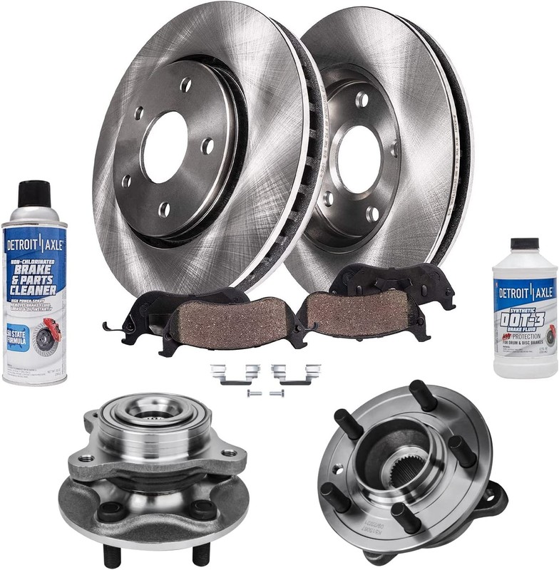 Front Brake Pads Rotors Wheel Hubs for 2005-2009 Land Rover LR3