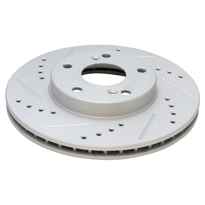TRQ Performance Drilled Slotted Brake Rotor & Ceramic Pad Front & Rear Kit gallery