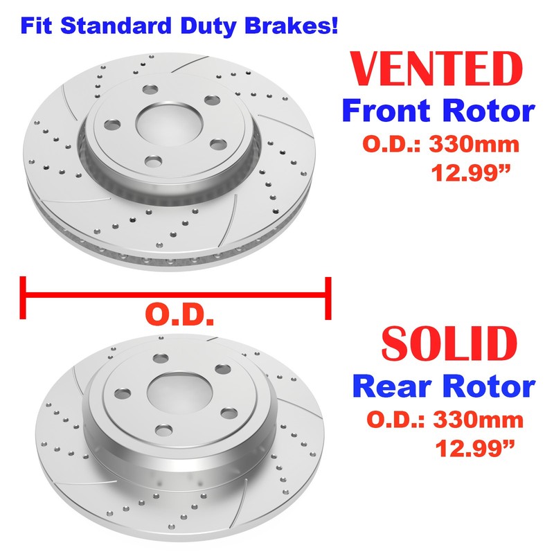 330mm Front Rear Rotors Brake Pads Fit 2011-18 Dodge Durango Grand Cherokee Kit gallery