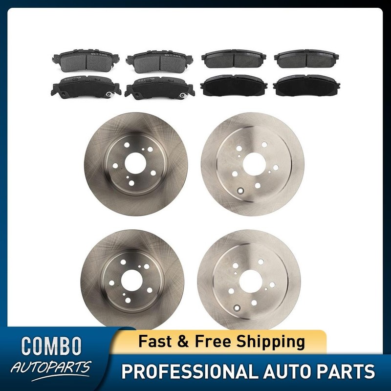 Front Rear Brake Rotors Ceramic Brake Pads Kit for 1986-1992 Toyota Supra 3.0L