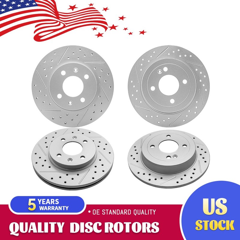 Front Rear Brake Disc Rotors for 2012-2017 Hyundai Accent 2012 – 2017 Kia Rio