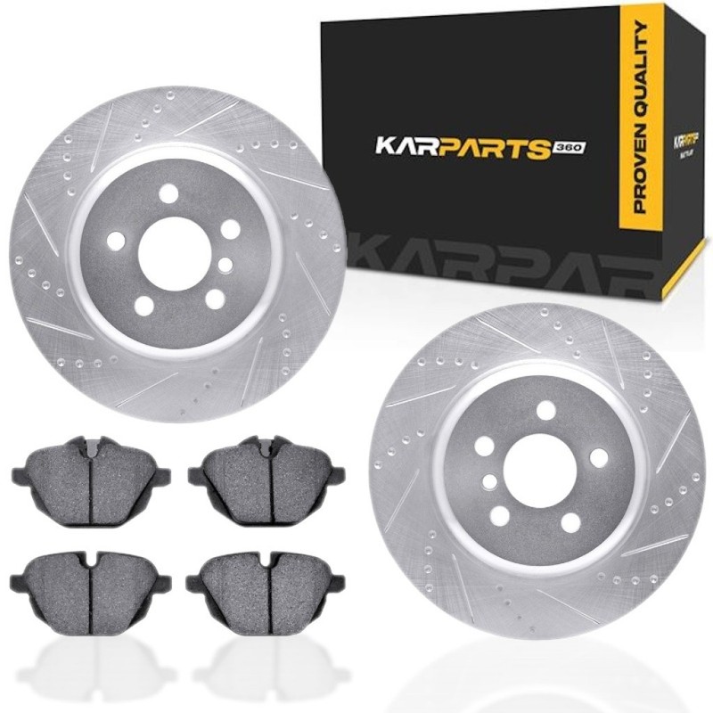 For BMW X6/X4 2021-2023 Rotor Set Rear | Silver | Vented | Drilled and Slotted