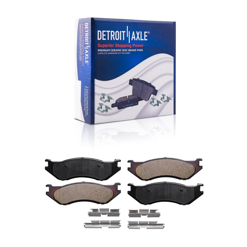 Front and Rear Disc Rotors Ceramic Brake Pads for Dodge Durango Ram 1500 5 Lug gallery
