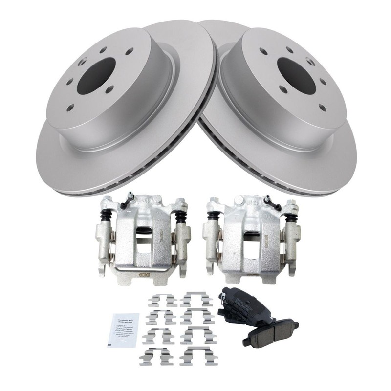 TRQ Rear Brake Calipers Ceramic Pads & Rotors Fits 11-12 G25 G37 10-19 370Z gallery