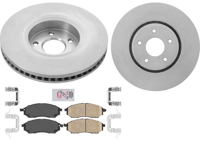 Front GEO Performance Coated Disc Brake Rotors Pads for Infiniti FX35 2006-2012