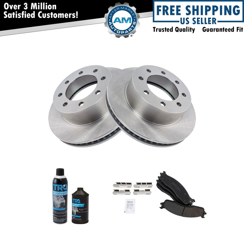 Front Semi Metallic Brake Pad & Rotor Kit w/Fluids for Ram Pickup 2500 3500