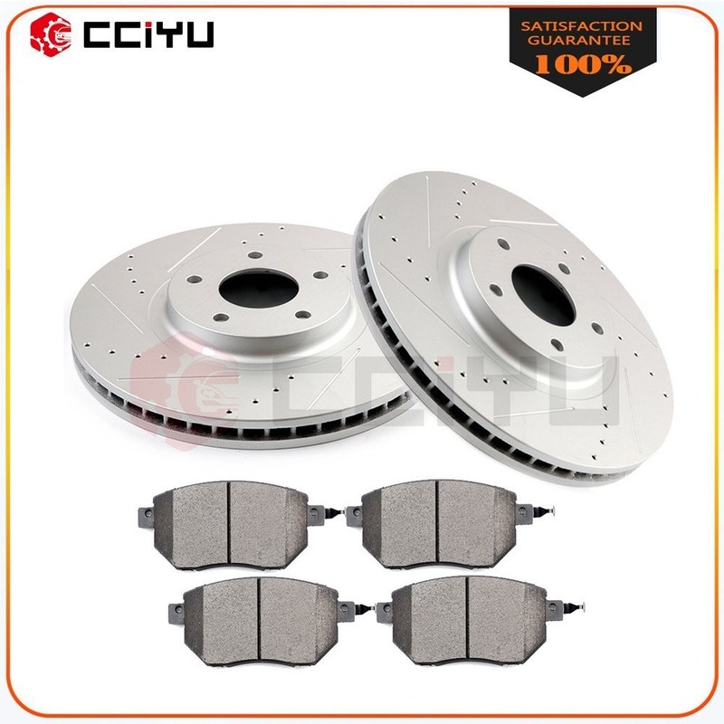 Drilled Front Brake Rotors & Brake Ceramic Pads For Nissan Altima Maxima Murano