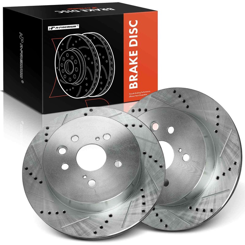 2x Rear Drilled Brake Rotors for Lexus IS250 2010-2015 IS350 06-15 GS450h GS350