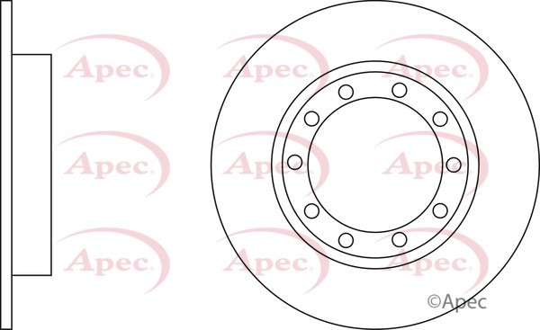 2x Apec Red Rear Brake Discs 284mm Fits Ford Transit Transit Tourneo 1488311