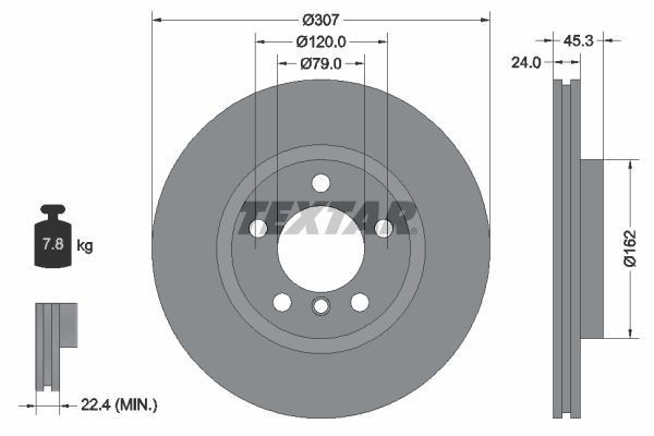 TEXTAR Brake Discs Front & Rear Braking Fits Mini Mini Countryman Mini Paceman gallery