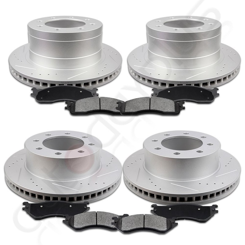 Front 320 mm and Rear 308 mm Drilled & Slotted Brake Rotors For Infiniti Q70L