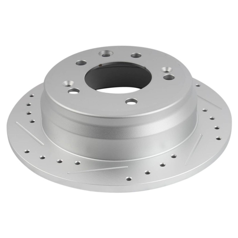TRQ Performance Rear Brake Rotors Set Slotted X Drilled Fits Hyundai Kia gallery