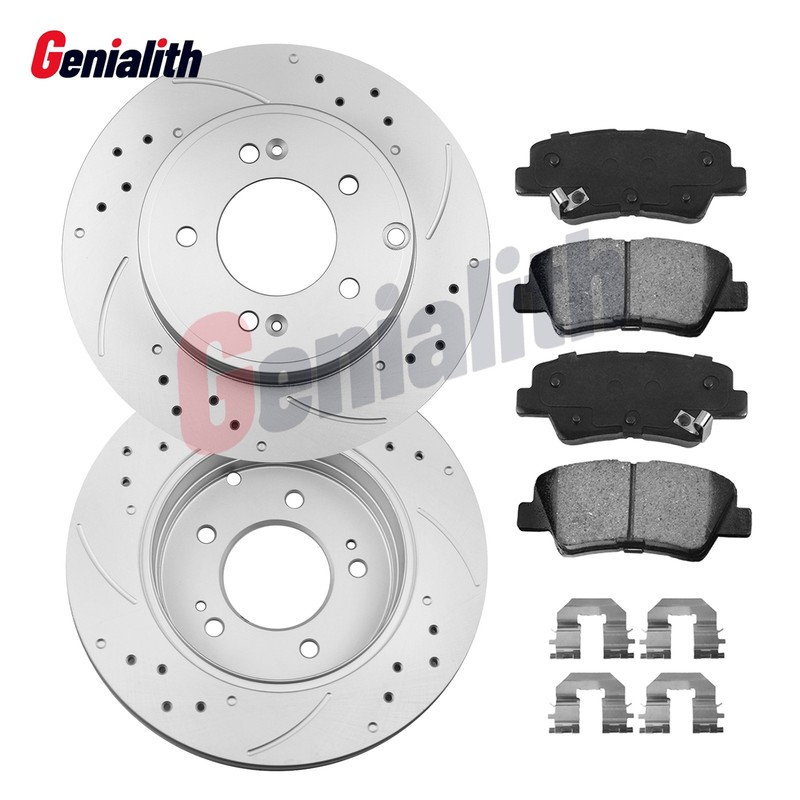 Rear Disc Rotors & Ceramic Brake Pads for Hyundai Sonata 12-17 Optima Kia Optima gallery