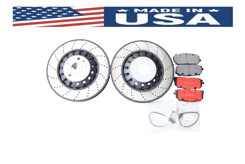 FOR 2018-2023 Audi RS5 New Pair Set of 2 Front 375mm Drilled Brake Disc Rotors