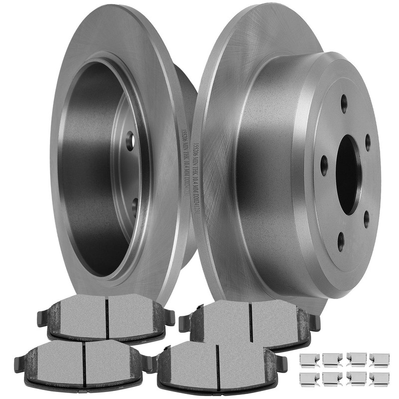 Rear Disc Brake Rotors Ceramic Brake Pads Kit for 2007 - 2017 Jeep Wrangler JK gallery
