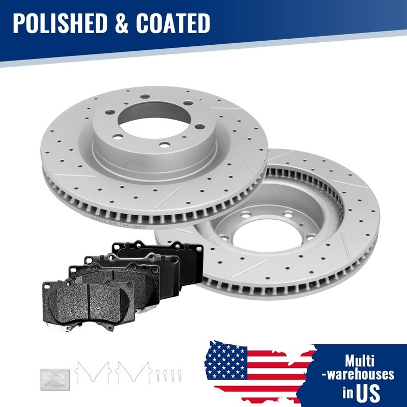 Front Brake Disc Rotors & Ceramic Pads For Lexus Gx460 2010-2021 Toyota 4runner