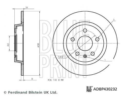 2X Blue Print ADBP430232 Rear Brake Disc Solid 280mm Fits Mg Zs 10190740