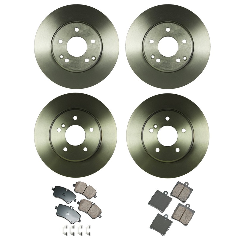 Bosch Front Rear Rotor Akebono EURO Ceramic Brake Pad Kit for W203 C240 V6 03-05