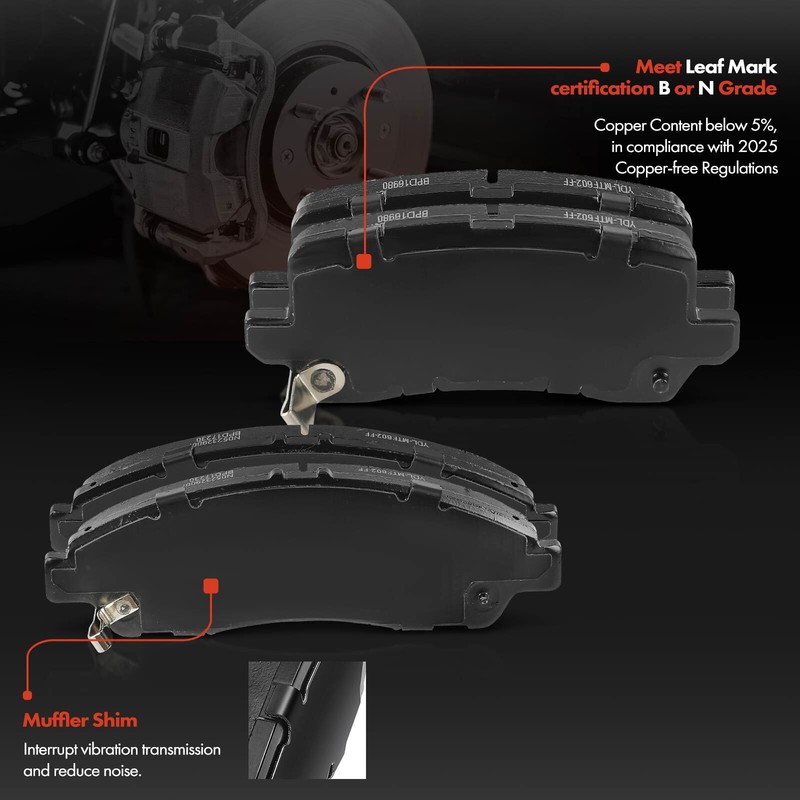 Disc Brake Rotors & Ceramic Brake Pads for Cadillac SRX 2004-2009 Front & Rear gallery