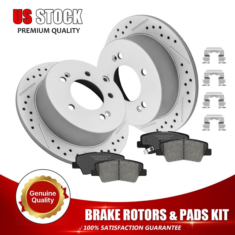 10.31 inch 262mm Rear Brake Rotor Ceramic Pad For 2010 2011 2012 -2013 Kia Soul