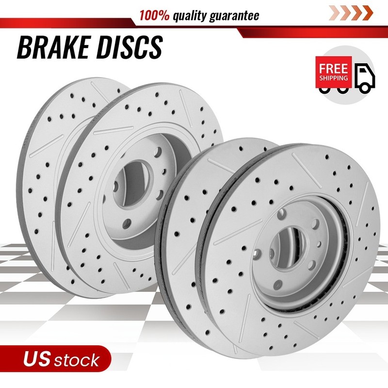 4pc Front Rear Drilled Brake Rotors for Chevy Bolt EUV EV Cruze Volt 2016 – 2019