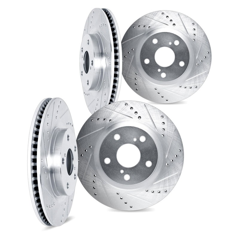 For Jaguar XF 09-15 DFC Premium Drilled & Slotted Front & Rear Brake Rotor Set