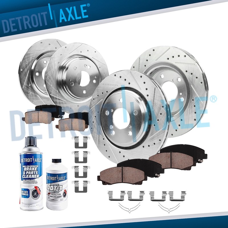 10pc Front Rear Drilled Brake Rotors and Brake Pads Kit for 2015-2020 Acura TLX