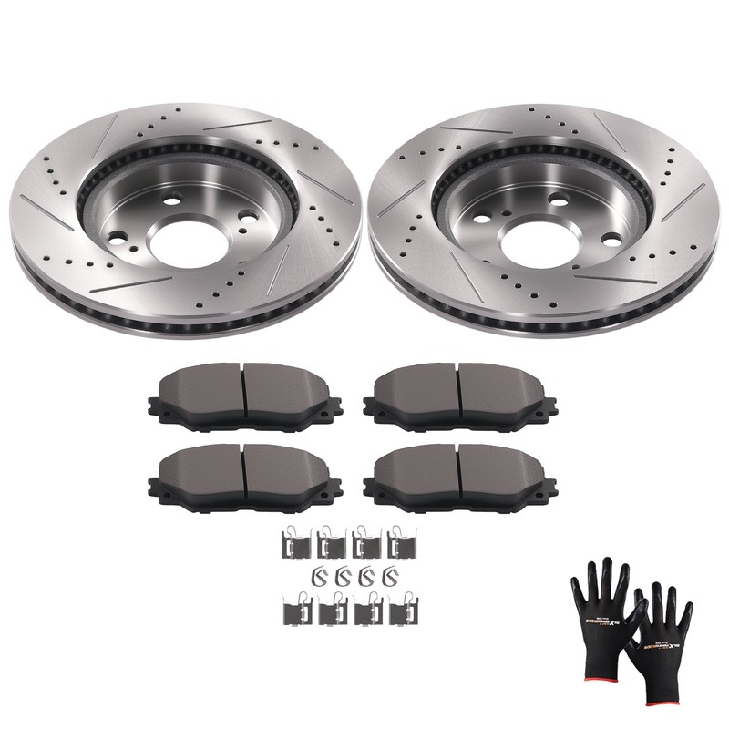 Front Vented Brake Rotors Ceramic Pads for Toyota Prius V 2012-2017 S31440 D1210 gallery