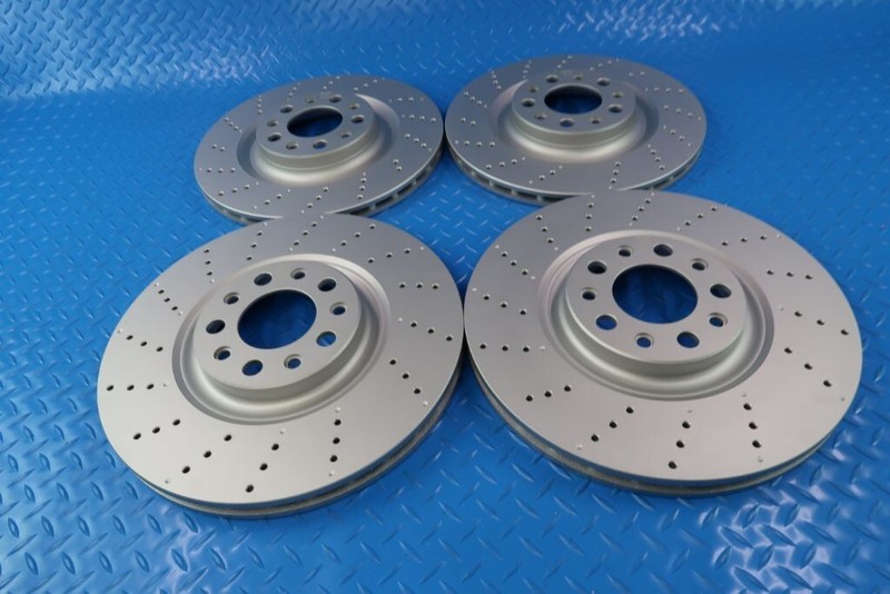 Alfa Romeo Giulia front & rear brake rotors drilled upgrade TopEuro #11329