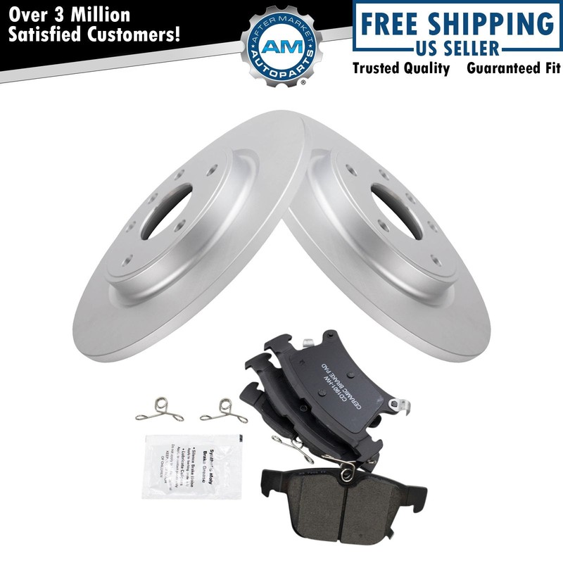 Rear Posi Ceramic Disc Brake Pad & Coated Rotor Kit for Chrysler Pacifica