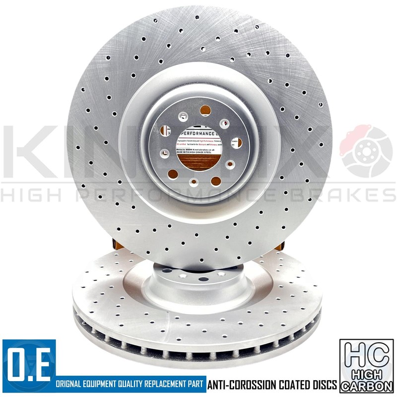 FOR BENTLEY CONTINENTAL FLYING SPUR 6.0 FRONT DRILLED BRAKE DISCS PAIR 405mm gallery