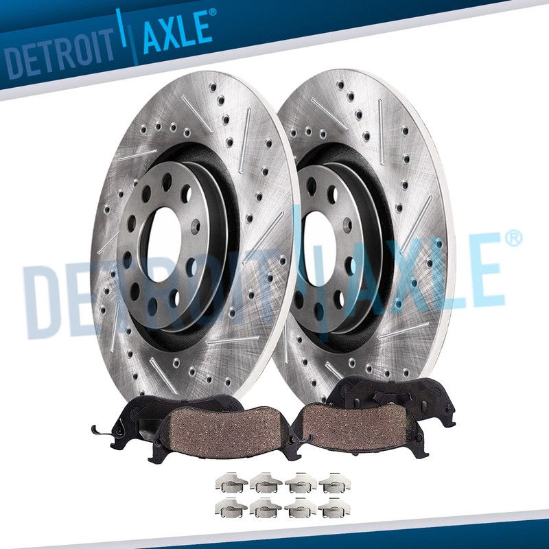 272mm REAR DRILLED SLOTTED Rotors Ceramic Pads for 2015-2017 Audi A3 A3 Ouattro