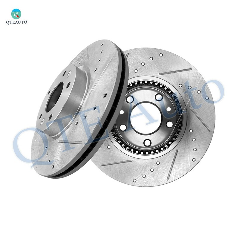 Front Drilled Slotted Brake Disc Rotors 299mm For 2007-2012 Lincoln MKZ