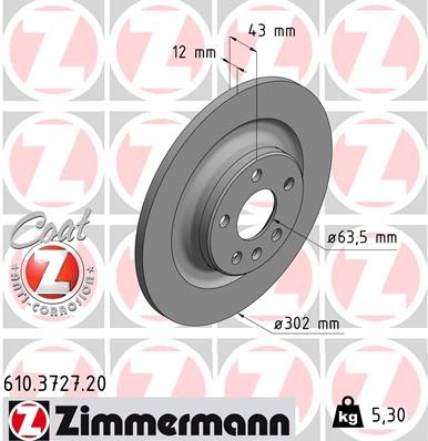 2X 610.3727.20 Zimmermann brake disc for Volvo, Volvo Asia