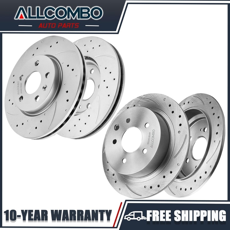 10.87″ Front 10.55″ Rear Drilled Brake Rotors Kit for 2011 – 2016 Chevy Cruze