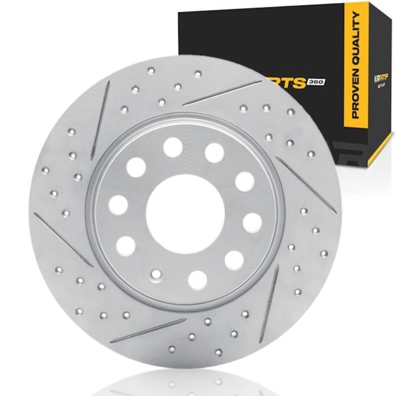 For Audi A3 2010-2020 Brake Rotor Rear, Driver Side | Solid Rotor | 5 Lug Holes