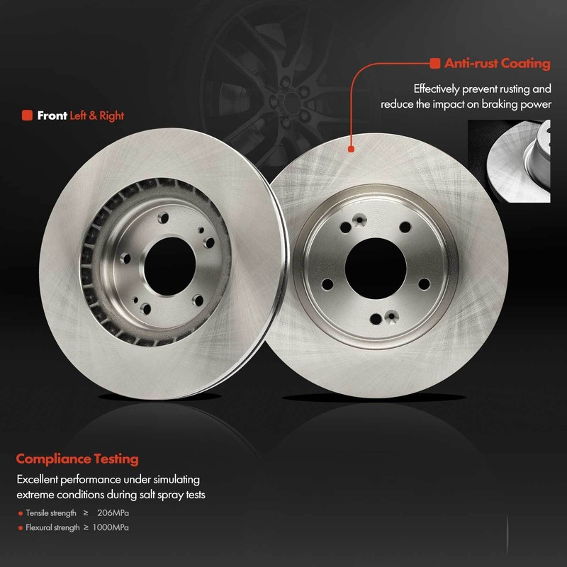 12x Front & Rear Side Disc Rotors & Brake Pads for Hyundai Kona 18-22 Kia Seltos gallery